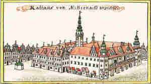 Rathaus von Mitternacht anzusehe - Ratusz, widok od pnocy